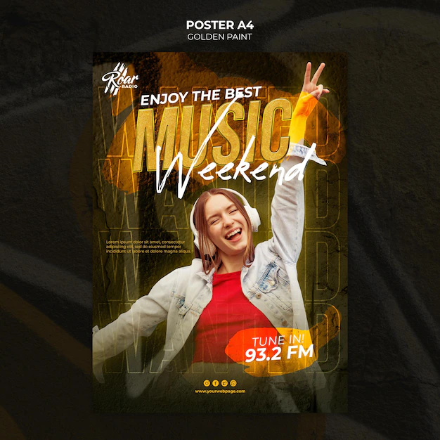 Free PSD | Poster urban music design template