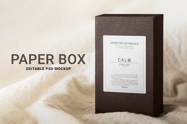 Free PSD | Product box psd mockup packaging in minimal style