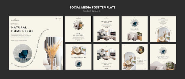 Free PSD | Product catalog instagram posts design template