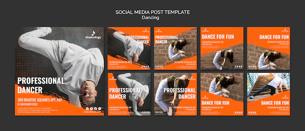 Free PSD | Professional dancer social media post template
