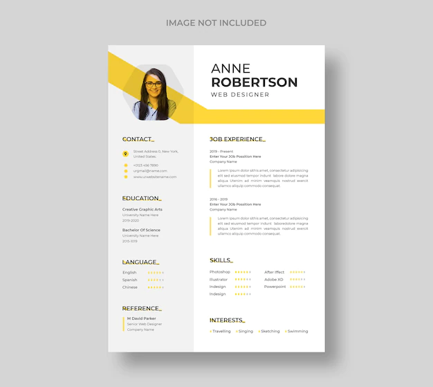 Free PSD | Professional modern and minimal resume or cv template
