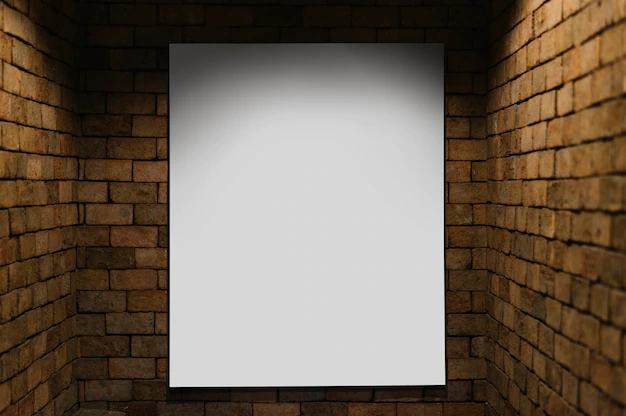 Free PSD | Projector mockup against a brick wall