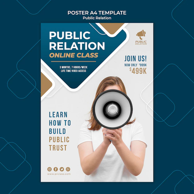 Free PSD | Public relations print template
