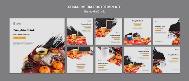Free PSD | Pumpkin drink social media post template