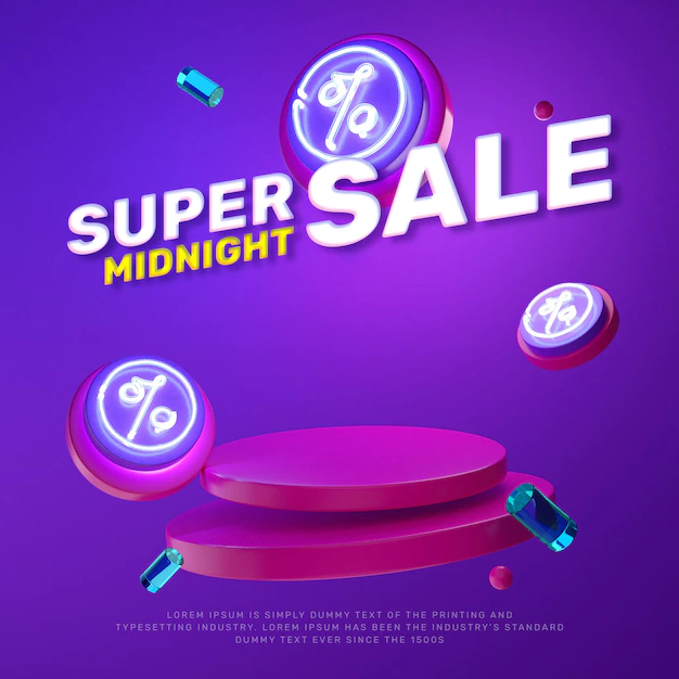 Free PSD | Purple neon light podium product display