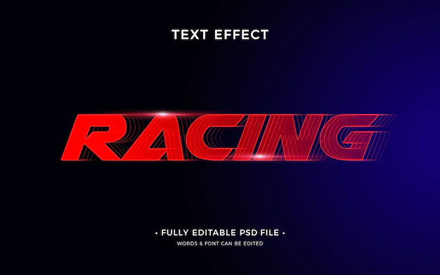 Free PSD | Racing text effect