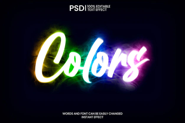 Free PSD | Rainbow smoke text effect