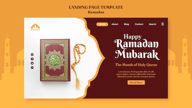 Free PSD | Ramadan kareem landing page template