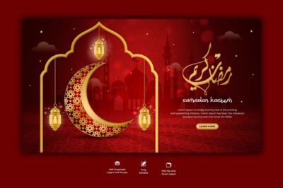 Free PSD | Ramadan kareem traditional islamic festival religious web banner