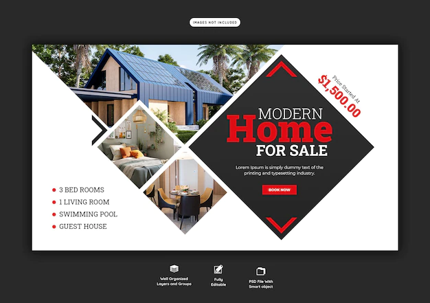 Free PSD | Real estate house property web banner template