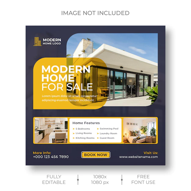 Free PSD | Real estate social media instagram post and banner template