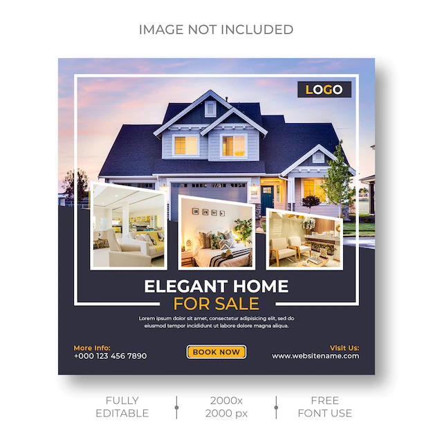 Free PSD | Real estate social media or instagram post template