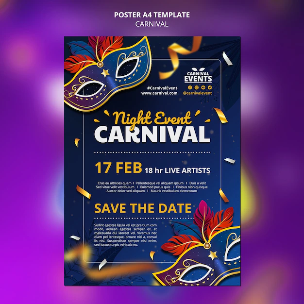 Free PSD | Realistic carnival template design