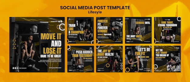 Free PSD | Realistic fitness lifestyle template design