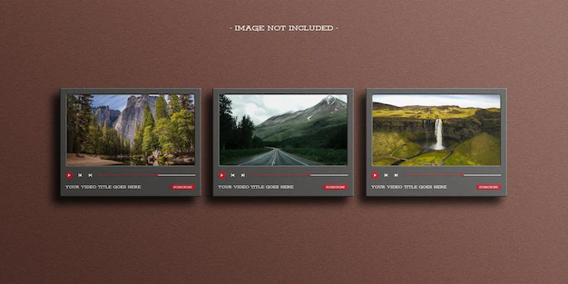 Free PSD | Realistic multimedia video player mockup