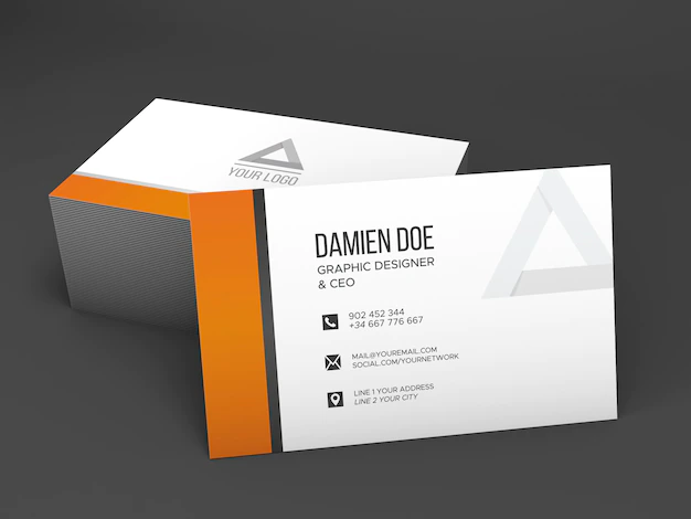 Free PSD | Realistic shaded business card mockup