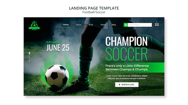 Free PSD | Realistic soccer template design