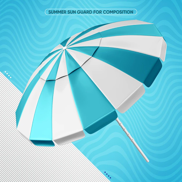 Free PSD | Realistic white and light blue sunshade