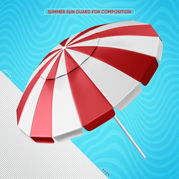 Free PSD | Realistic white and red sunshade