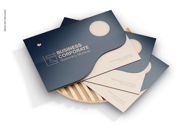 Free PSD | Rectangular corporate business card mockup stacked