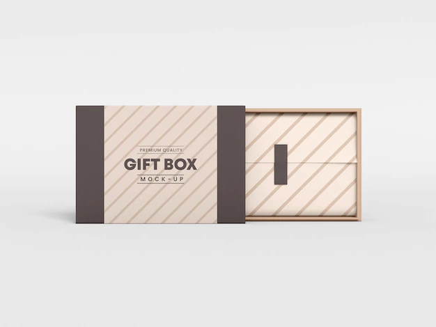 Free PSD | Rectangular gift box with cover mockup