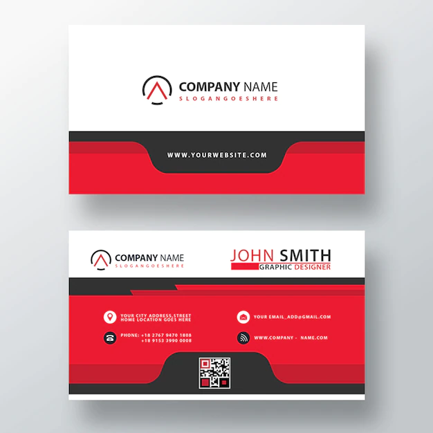 Free PSD | Red abstract company card template