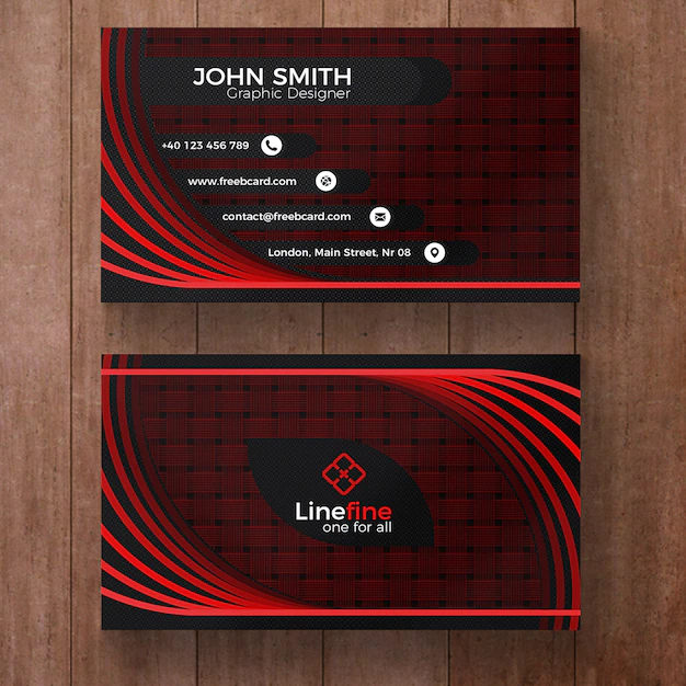 Free PSD | Red and black corporate business card