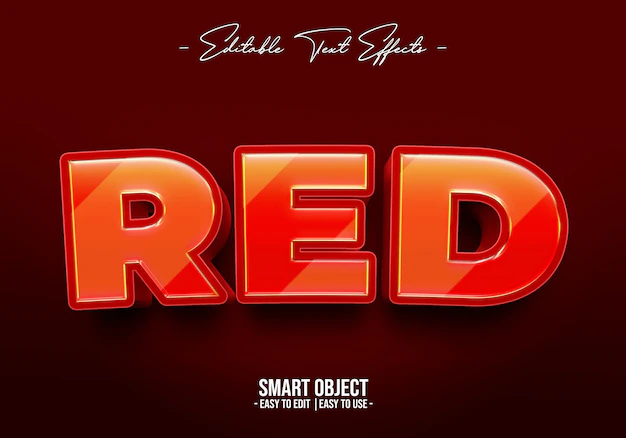 Free PSD | Red-text-style-effect