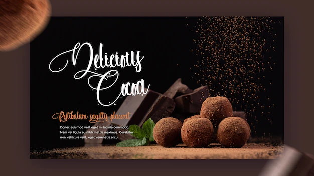 Free PSD | Restaurant banner template with chocolate