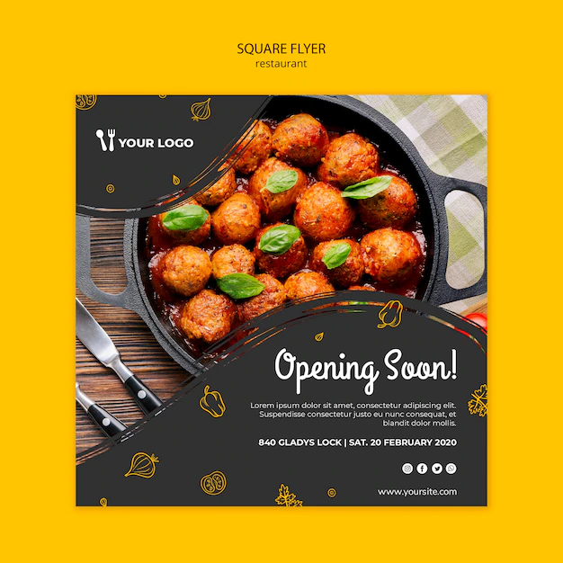 Free PSD | Restaurant flyer template