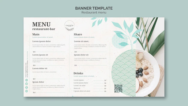 Free PSD | Restaurant menu banner template