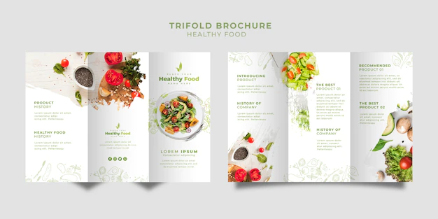 Free PSD | Restaurant trifold brochure set template