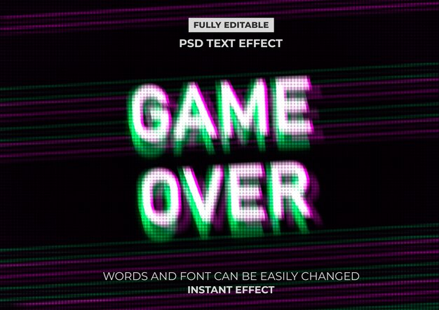 Free PSD | Retro screen text effect