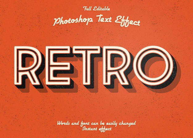 Free PSD | Retro text effect