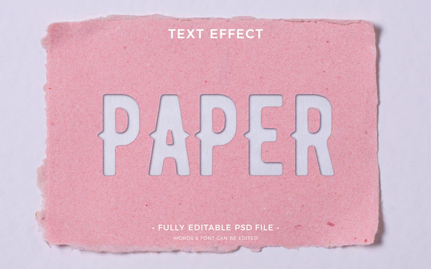 Free PSD | Reycled paper text effect