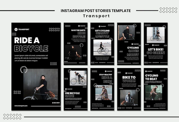 Free PSD | Ride bicycle instagram stories template