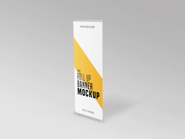Free PSD | Roll up banner stand mockup