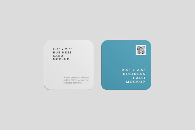 Free PSD | Rounded corner business card mockup