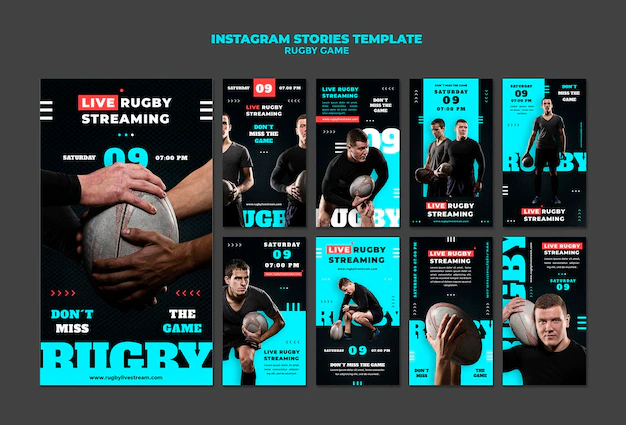 Free PSD | Rugby game insta story design template