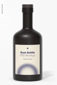Free PSD | Rum bottle mockup