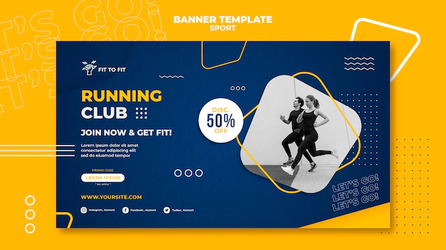 Free PSD | Running club banner template