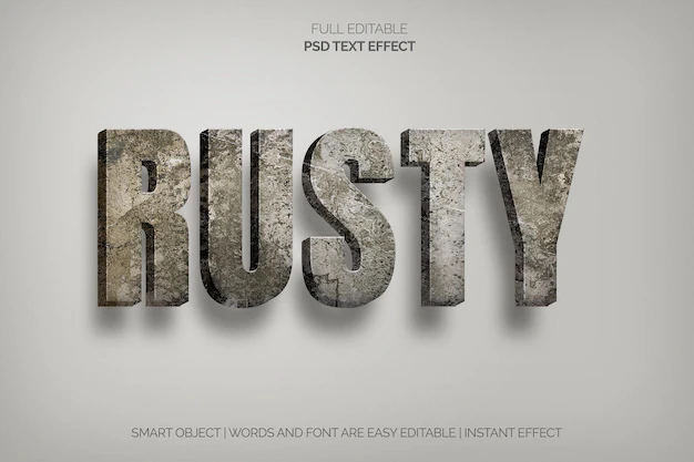 Free PSD | Rust text effect