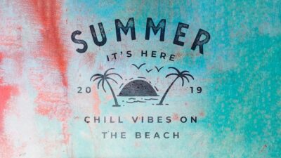 Free PSD | Rusty summer lettering background with palms
