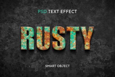 Free PSD | Rusty text style effect