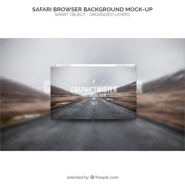 Free PSD | Safari browser background mockup