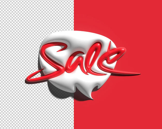 Free PSD | Sale text 3d render design transparent psd file.