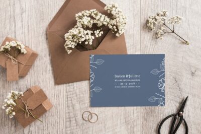 Free PSD | Save the date card mockup