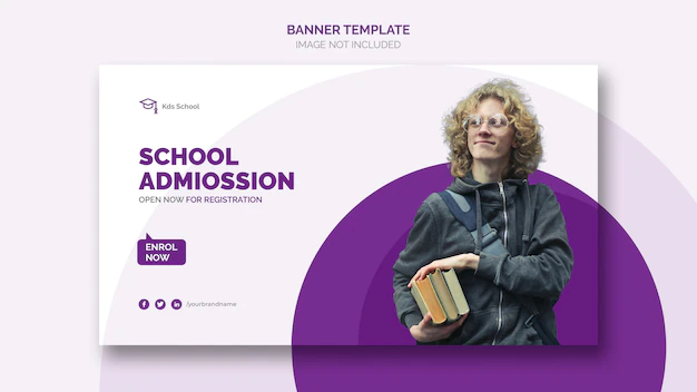 Free PSD | School admission web banner template