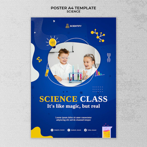 Free PSD | Science class print template