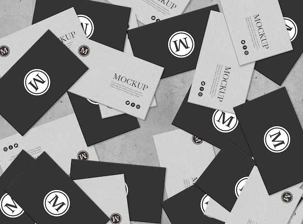 Free PSD | Set of business card with messy composition mockup